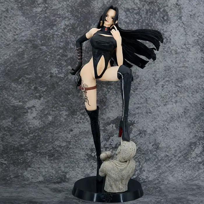 Figurine One Piece Boa Hancock Gk, grande taille, tenue en cuir sexy, figurine d'anime, statue de collection, ornement de bureau pour les fans d'anime adultes