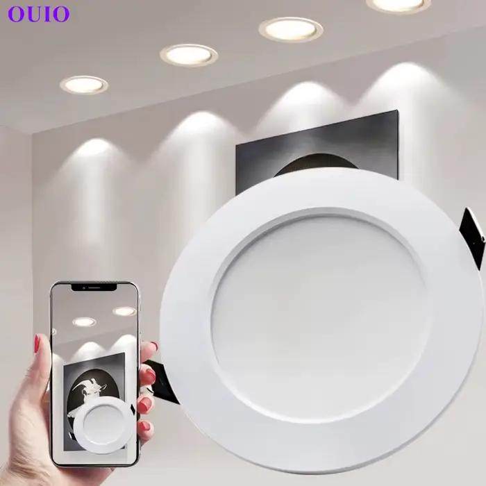 Plafonnier LED Encastré Rond Éclairage Intense à Intensité Variable Blanc Chaud pour Cuisine Salle à Manger Chambre à Coucher Entrée Étude Salle de Bain