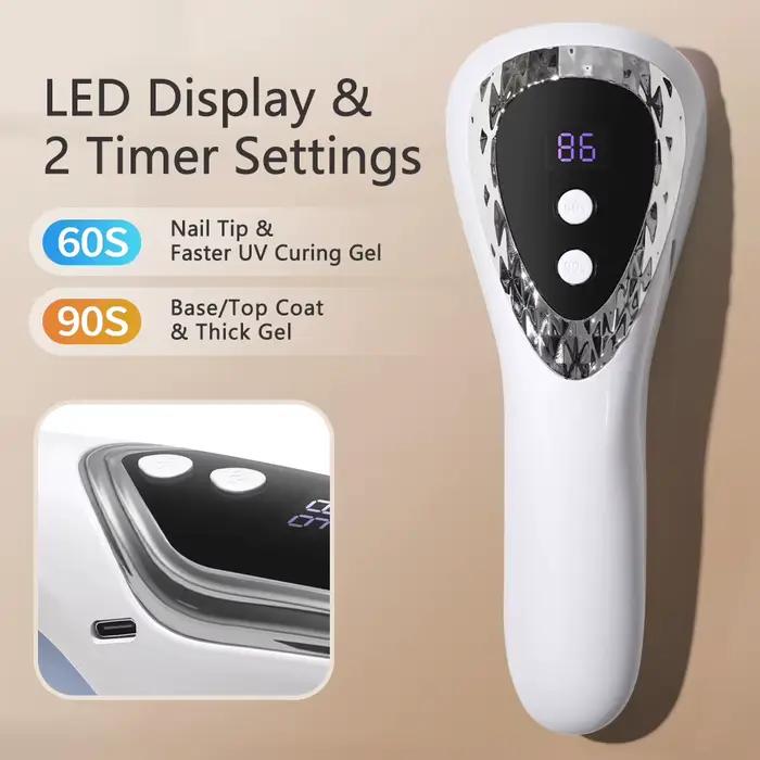 Lampe UV LED portative pour le séchage des ongles, lampe rechargeable mini pour manucure, sèche-ongles pour vernis gel, outils de manucure