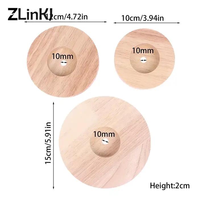 Base de lampe de Table ronde en bois massif