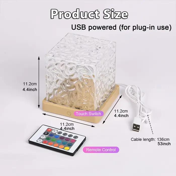Lampe LED ondulée avec projecteur de galaxie, veilleuse avec télécommande, alimentée par USB, lumière d'ambiance, parfaite pour la décoration de la pièce de la maison