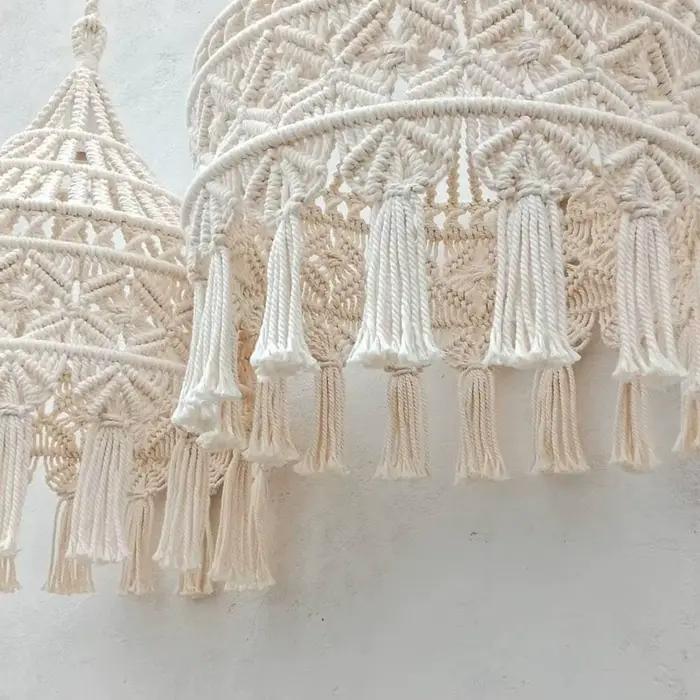 Abat-jour en macramé de style bohème fait à la main