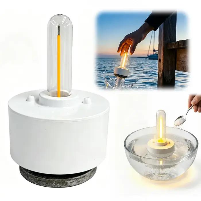 Lampe à sel sans batterie alimentée par l'eau salée lumière d'urgence Permaglow lanterne de camping sans flamme pour intérieur maison apprentissage enfants éducation durable sans piles recharge nécessaire pour usage domestique et sécurité