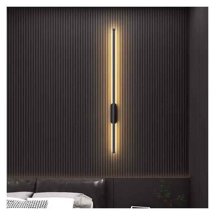 Applique chambre salon noir or mur LED lampes moderne Simple bande plafonniers pour cuisine couloir luminaire