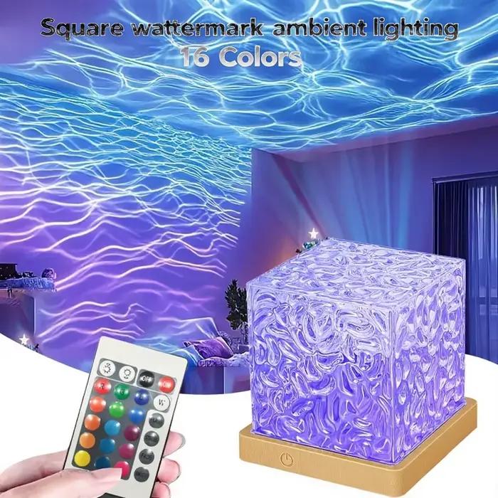 Lampe LED ondulée avec projecteur de galaxie, veilleuse avec télécommande, alimentée par USB, lumière d'ambiance, parfaite pour la décoration de la pièce de la maison