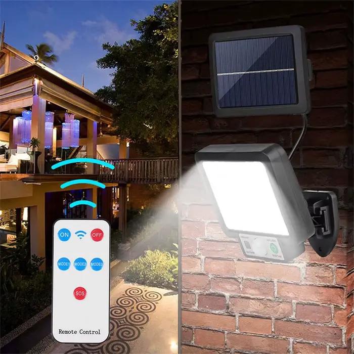 Extérieur étanche d'urgence rue jardin sécurité décor lampe LED solaire fendu applique murale capteur de mouvement