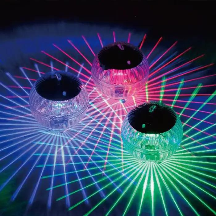 Lampe solaire flottante LED pour piscine, boule lumineuse à panneau solaire pour bassin, étanche, spectacle de lumière disco changeant de couleur
