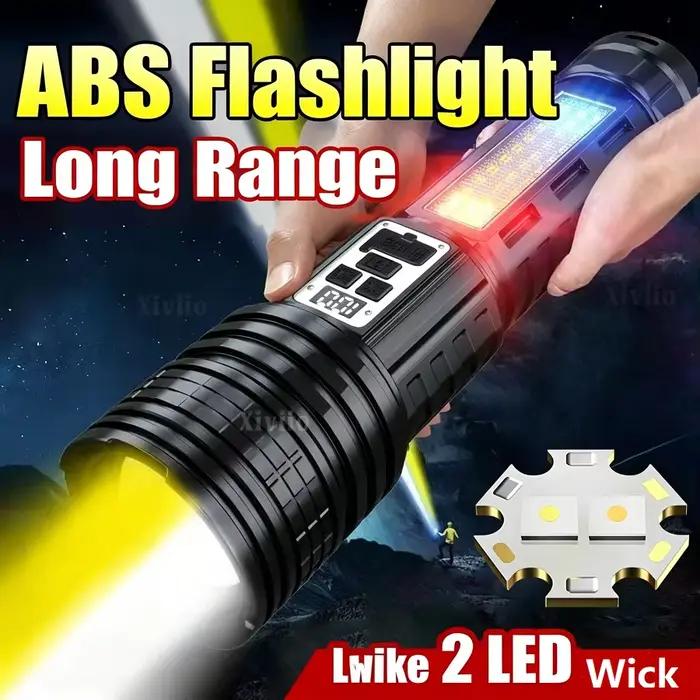 Lilde de poche haute puissance blanche / jaune lanterne tactique rechargeable avec une banque de puissance de lampe en torchie lampe torche ultra puissant chasse torche led ultra puissante lampe torch