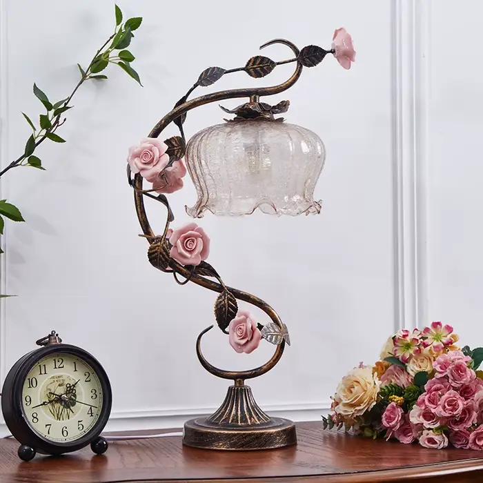 Lampe de Table Led de Style Art pastoral rétro français, pour la décoration de la maison, salon, chambre à coucher, chevet, salle à manger, lampe de Table de jardin