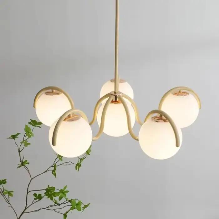 Moderne créatif LED plafond lustre lampe Design rond verre Suspension pendentif lumière décor à la maison articles pour salon chambre