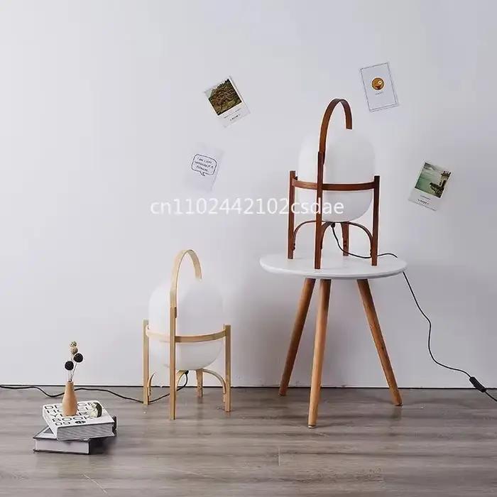 Lampe de sol en bois de style japonais pour salon et bureau