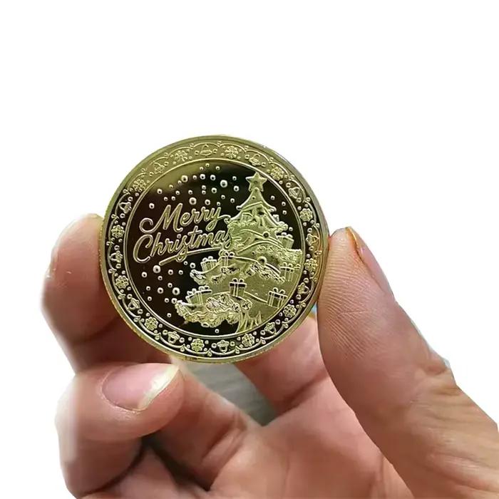 Pièce Souvenir joyeux noël pièces commémoratives Collection artisanat en métal