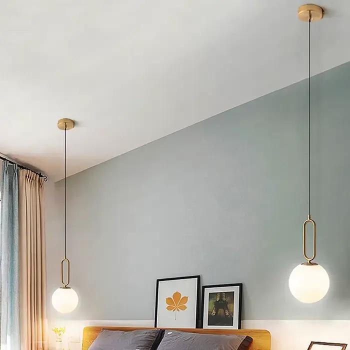 Lampes suspendues en verre pour restaurant bar magasin de vêtements îlot de cuisine luminaire en laiton décor lampe suspendue de chevet élégante à offrir pour occasions spéciales