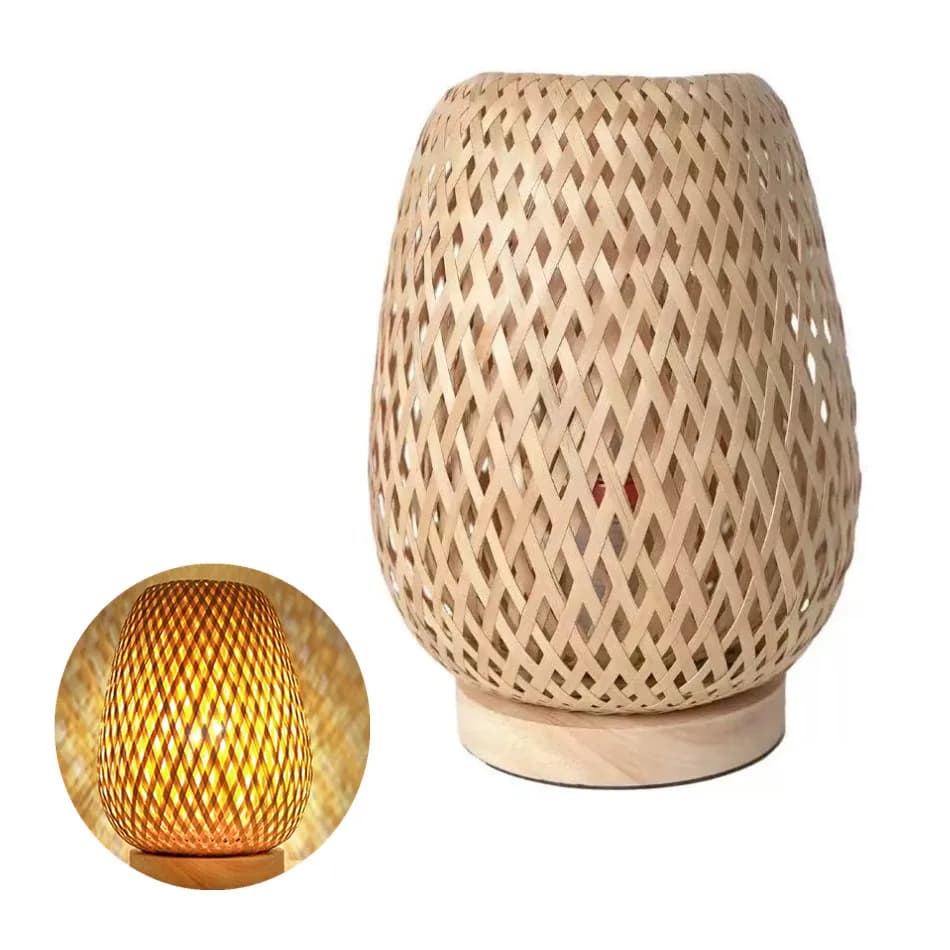 Produits tissés en bambou, lampe de Table Simple pour chambre à coucher, étude, lampe de Table de ch