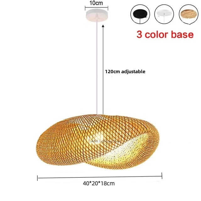 Lampe Suspendue en Bambou Faite à la Main, Style Chinois, en Rotin, Luminaire Décoratif d'Nik, Idéal